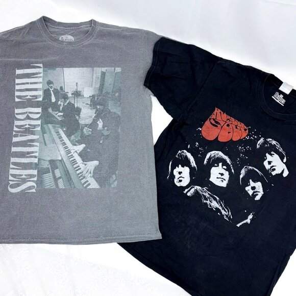 The Beatles Band T-Shirt Lot of Two Rubber Sole Shirts Size Medium - Picture 1 of 9